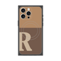プレミアムスクエアケース with MagSafe［ オリジナル - initial two tone - R brown ］