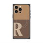 プレミアムスクエアケース with MagSafe［ オリジナル - initial two tone - R brown ］