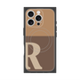 プレミアムスクエアケース with MagSafe［ オリジナル - initial two tone - R brown ］