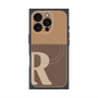 プレミアムスクエアケース with MagSafe［ オリジナル - initial two tone - R brown ］