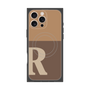 プレミアムスクエアケース with MagSafe［ オリジナル - initial two tone - R brown ］