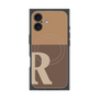 プレミアムスクエアケース with MagSafe［ オリジナル - initial two tone - R brown ］