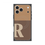 プレミアムスクエアケース with MagSafe［ オリジナル - initial two tone - R brown ］