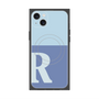 プレミアムスクエアケース with MagSafe［ オリジナル - initial two tone - R blue ］