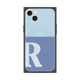 プレミアムスクエアケース with MagSafe［ オリジナル - initial two tone - R blue ］