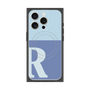 プレミアムスクエアケース with MagSafe［ オリジナル - initial two tone - R blue ］