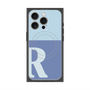 プレミアムスクエアケース with MagSafe［ オリジナル - initial two tone - R blue ］