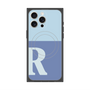 プレミアムスクエアケース with MagSafe［ オリジナル - initial two tone - R blue ］