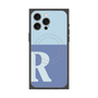 プレミアムスクエアケース with MagSafe［ オリジナル - initial two tone - R blue ］