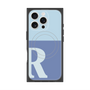 プレミアムスクエアケース with MagSafe［ オリジナル - initial two tone - R blue ］