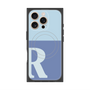 プレミアムスクエアケース with MagSafe［ オリジナル - initial two tone - R blue ］