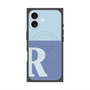 プレミアムスクエアケース with MagSafe［ オリジナル - initial two tone - R blue ］