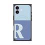 プレミアムスクエアケース with MagSafe［ オリジナル - initial two tone - R blue ］