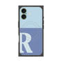 プレミアムスクエアケース with MagSafe［ オリジナル - initial two tone - R blue ］