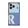 プレミアムスクエアケース with MagSafe［ オリジナル - initial two tone - R blue ］