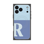 プレミアムスクエアケース with MagSafe［ オリジナル - initial two tone - R blue ］