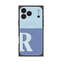 プレミアムスクエアケース with MagSafe［ オリジナル - initial two tone - R blue ］