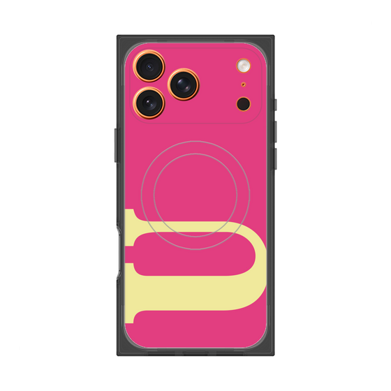 プレミアムスクエアケース with MagSafe［ オリジナル - initial color - U pink ］