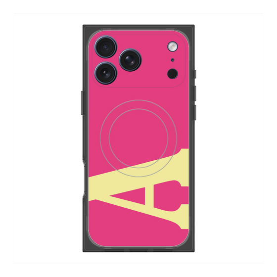 プレミアムスクエアケース with MagSafe［ オリジナル - initial color - A pink ］