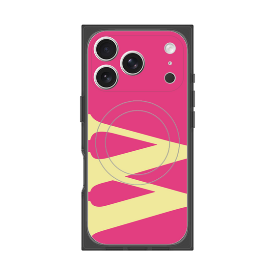 プレミアムスクエアケース with MagSafe［ オリジナル - initial color - W pink ］