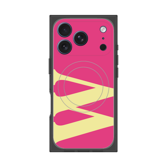 プレミアムスクエアケース with MagSafe［ オリジナル - initial color - W pink ］