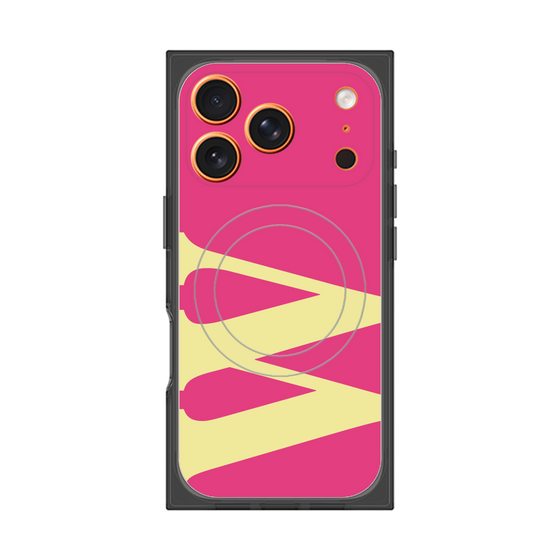 プレミアムスクエアケース with MagSafe［ オリジナル - initial color - W pink ］