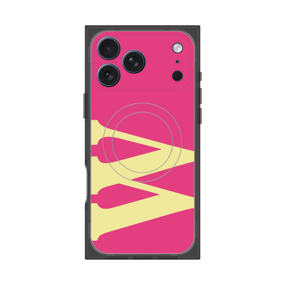 プレミアムスクエアケース with MagSafe［ オリジナル - initial color - W pink ］