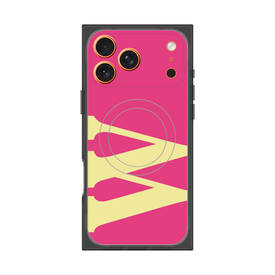 プレミアムスクエアケース with MagSafe［ オリジナル - initial color - W pink ］