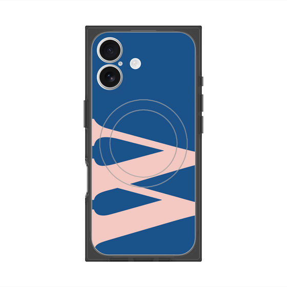 プレミアムスクエアケース with MagSafe［ オリジナル - initial color - W navy ］