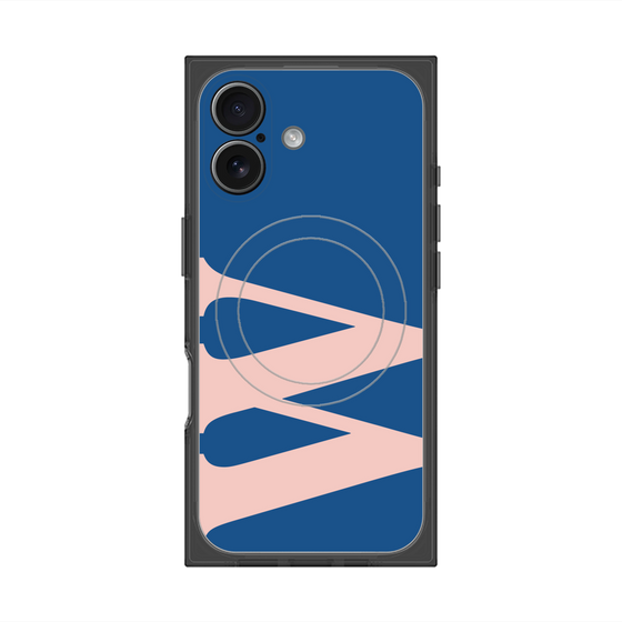 プレミアムスクエアケース with MagSafe［ オリジナル - initial color - W navy ］
