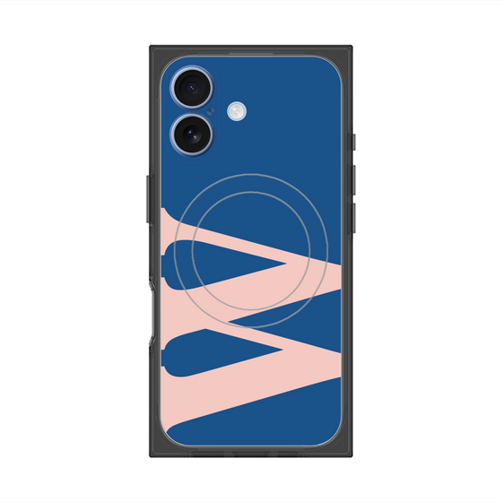 プレミアムスクエアケース with MagSafe［ オリジナル - initial color - W navy ］