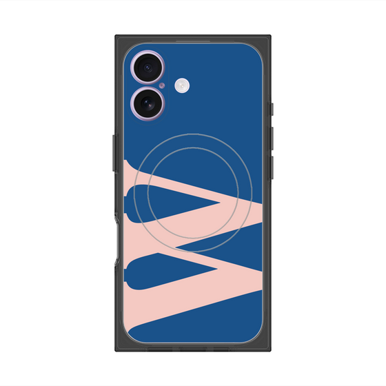 プレミアムスクエアケース with MagSafe［ オリジナル - initial color - W navy ］