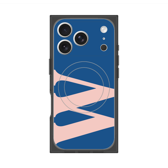 プレミアムスクエアケース with MagSafe［ オリジナル - initial color - W navy ］