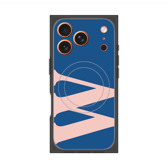 プレミアムスクエアケース with MagSafe［ オリジナル - initial color - W navy ］