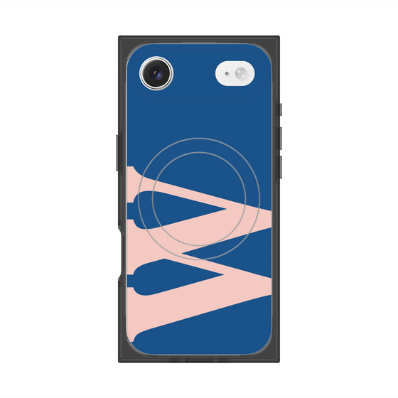 プレミアムスクエアケース with MagSafe［ オリジナル - initial color - W navy ］