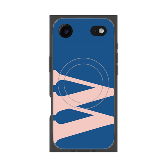 プレミアムスクエアケース with MagSafe［ オリジナル - initial color - W navy ］