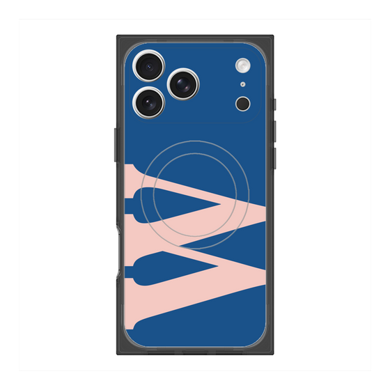 プレミアムスクエアケース with MagSafe［ オリジナル - initial color - W navy ］