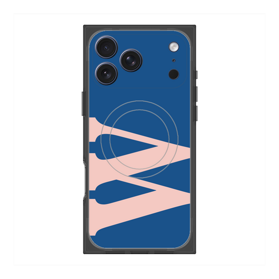 プレミアムスクエアケース with MagSafe［ オリジナル - initial color - W navy ］