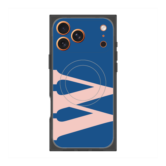 プレミアムスクエアケース with MagSafe［ オリジナル - initial color - W navy ］