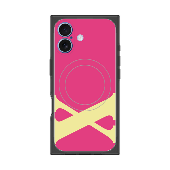 プレミアムスクエアケース with MagSafe［ オリジナル - initial color - X pink ］