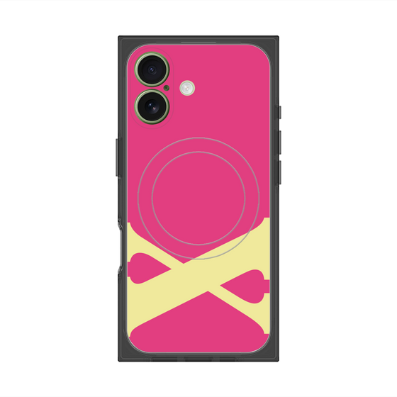プレミアムスクエアケース with MagSafe［ オリジナル - initial color - X pink ］