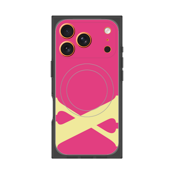 プレミアムスクエアケース with MagSafe［ オリジナル - initial color - X pink ］