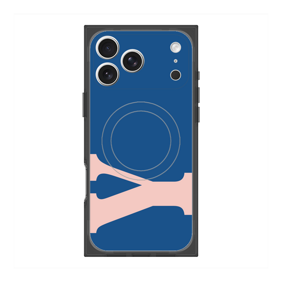 プレミアムスクエアケース with MagSafe［ オリジナル - initial color - Y navy ］