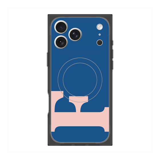 プレミアムスクエアケース with MagSafe［ オリジナル - initial color - F navy ］