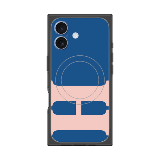 プレミアムスクエアケース with MagSafe［ オリジナル - initial color - H navy ］