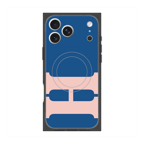 プレミアムスクエアケース with MagSafe［ オリジナル - initial color - H navy ］