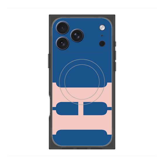 プレミアムスクエアケース with MagSafe［ オリジナル - initial color - H navy ］