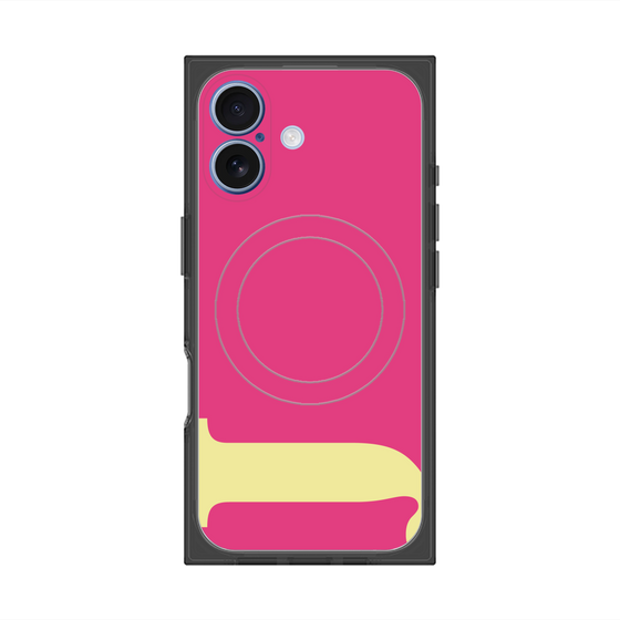 プレミアムスクエアケース with MagSafe［ オリジナル - initial color - J pink ］