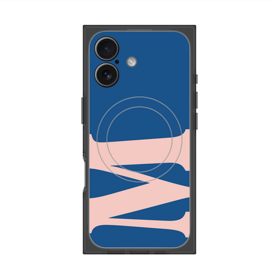 プレミアムスクエアケース with MagSafe［ オリジナル - initial color - M navy ］