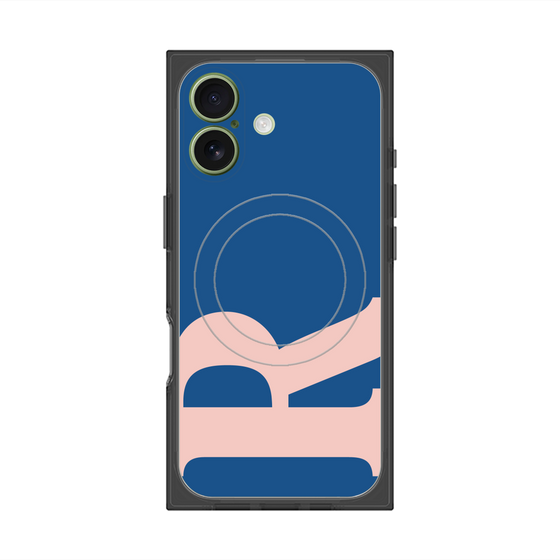 プレミアムスクエアケース with MagSafe［ オリジナル - initial color - R navy ］